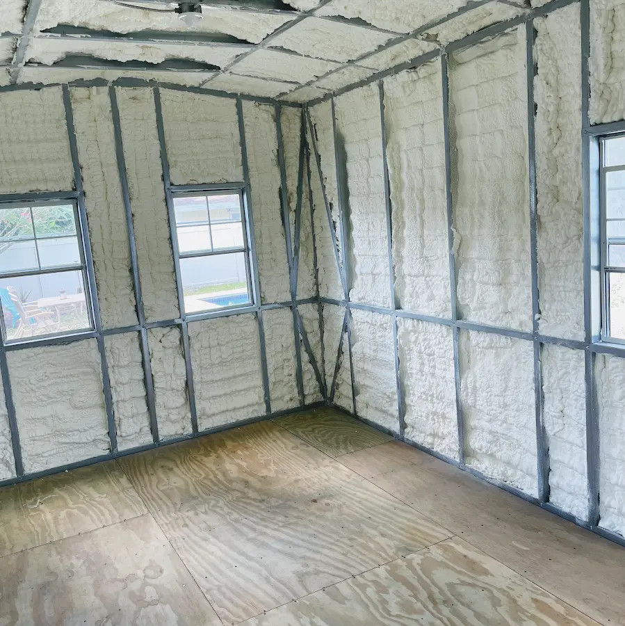 Closed-cell spray foam insulation applied to wall cavities in a residential project in Sierra Vista